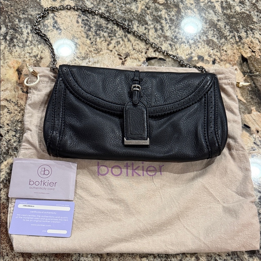 Botkier Black Leather Purse with Chain Strap